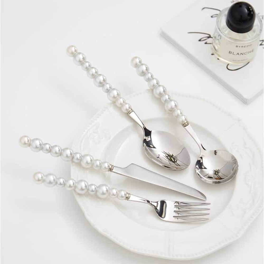 4 Piece Stainless Steel Pearl Handle Flatware Cutlery Set Come with Giftbox 3