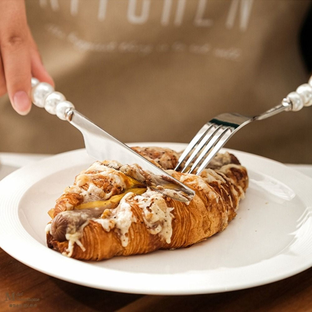 4 Piece Stainless Steel Pearl Handle Flatware Cutlery Set Come with Giftbox 5