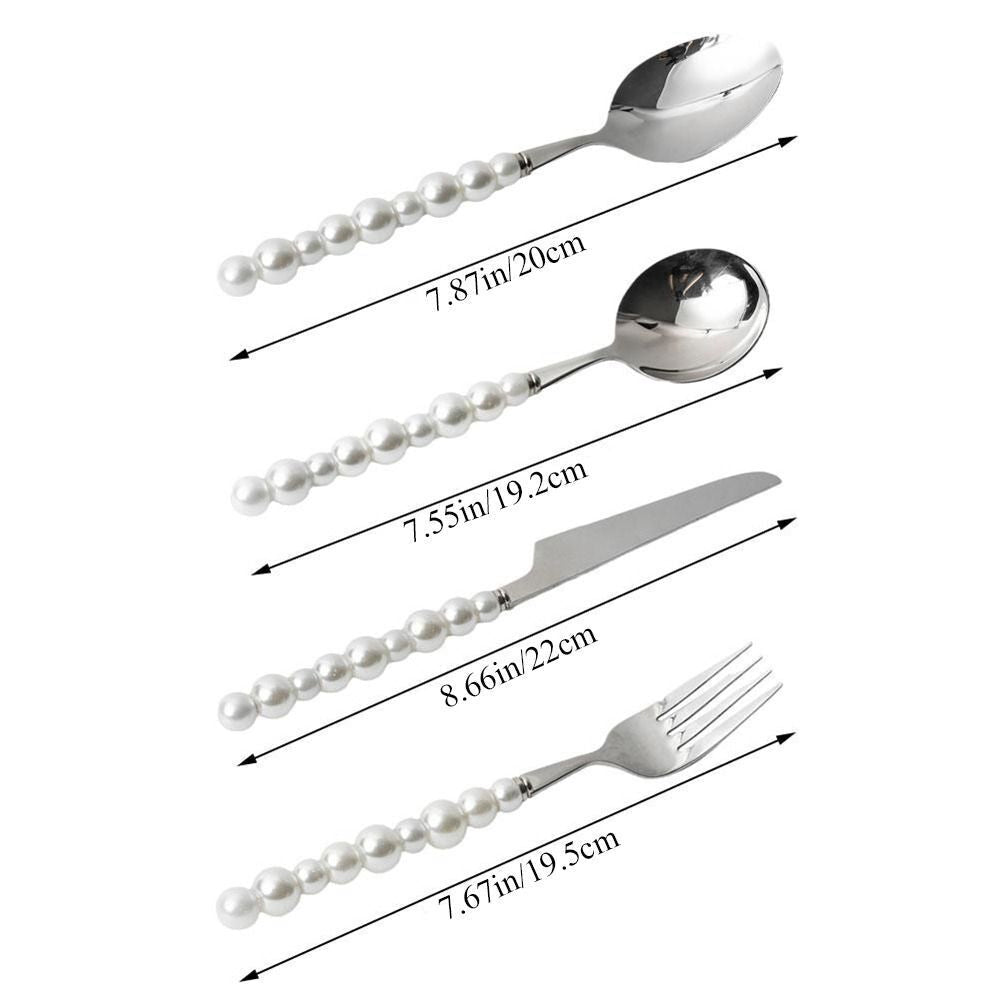 4 Piece Stainless Steel Pearl Handle Flatware Cutlery Set Come with Giftbox 6