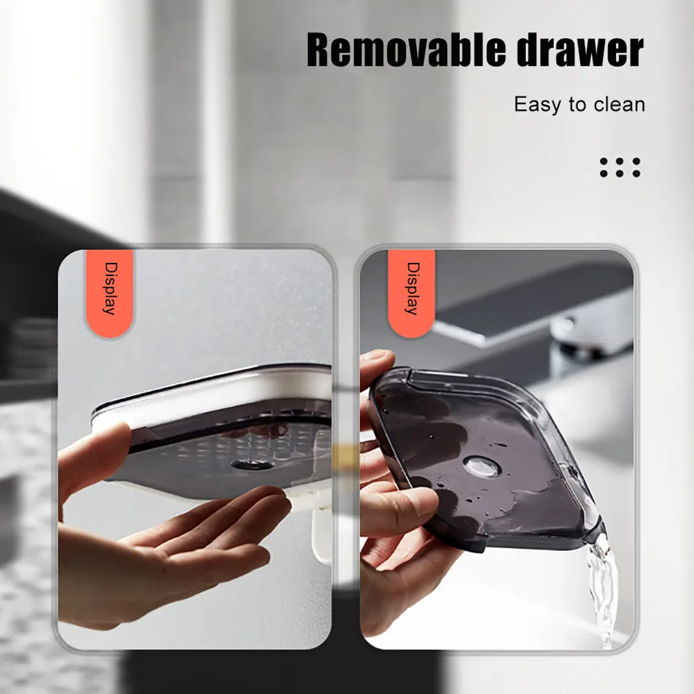 Portable Soap Holder Wall Storage Rack Organizer Bathroom Accessories Double Layer Holder 8