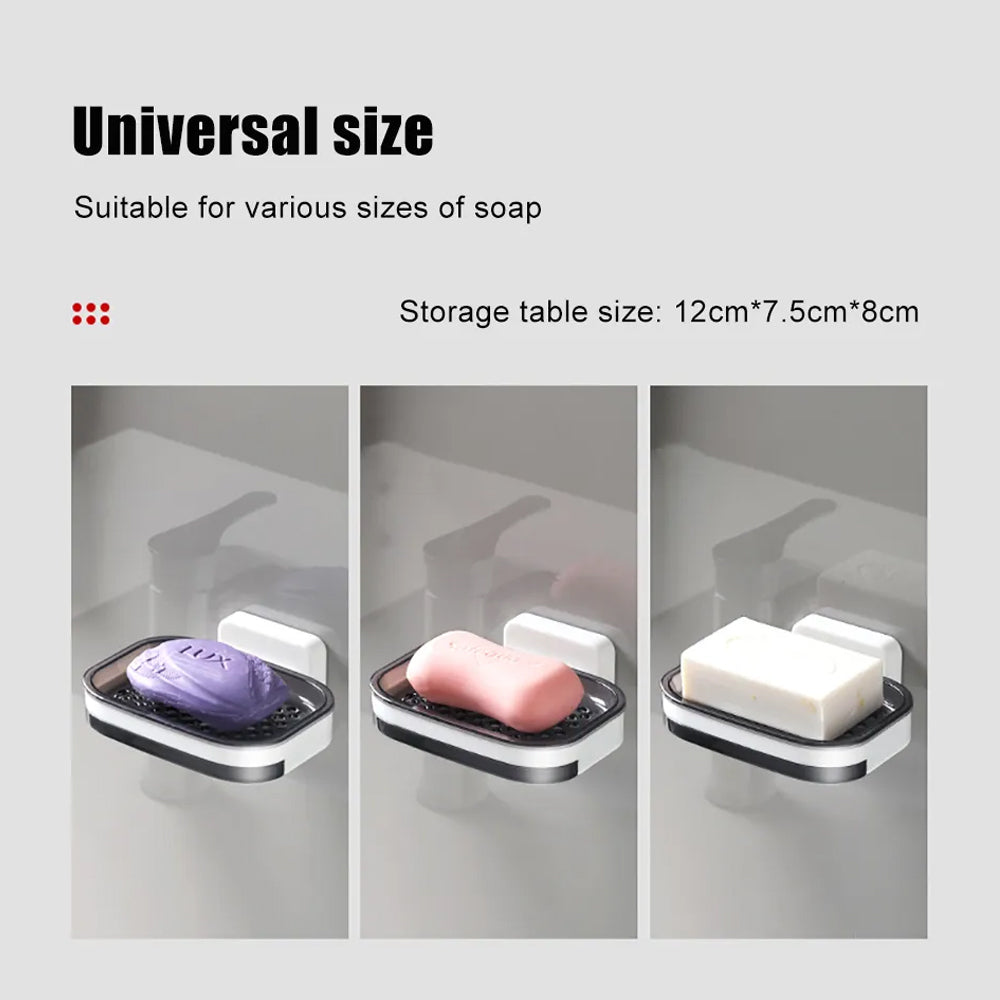 Portable Soap Holder Wall Storage Rack Organizer Bathroom Accessories Double Layer Holder 9