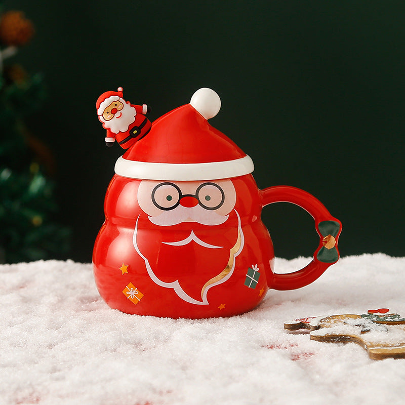 Christmas Cup Gift Box Ceramic Mug Set Mug Gift Set Christmas Coffee Cup(Santa Claus) 5