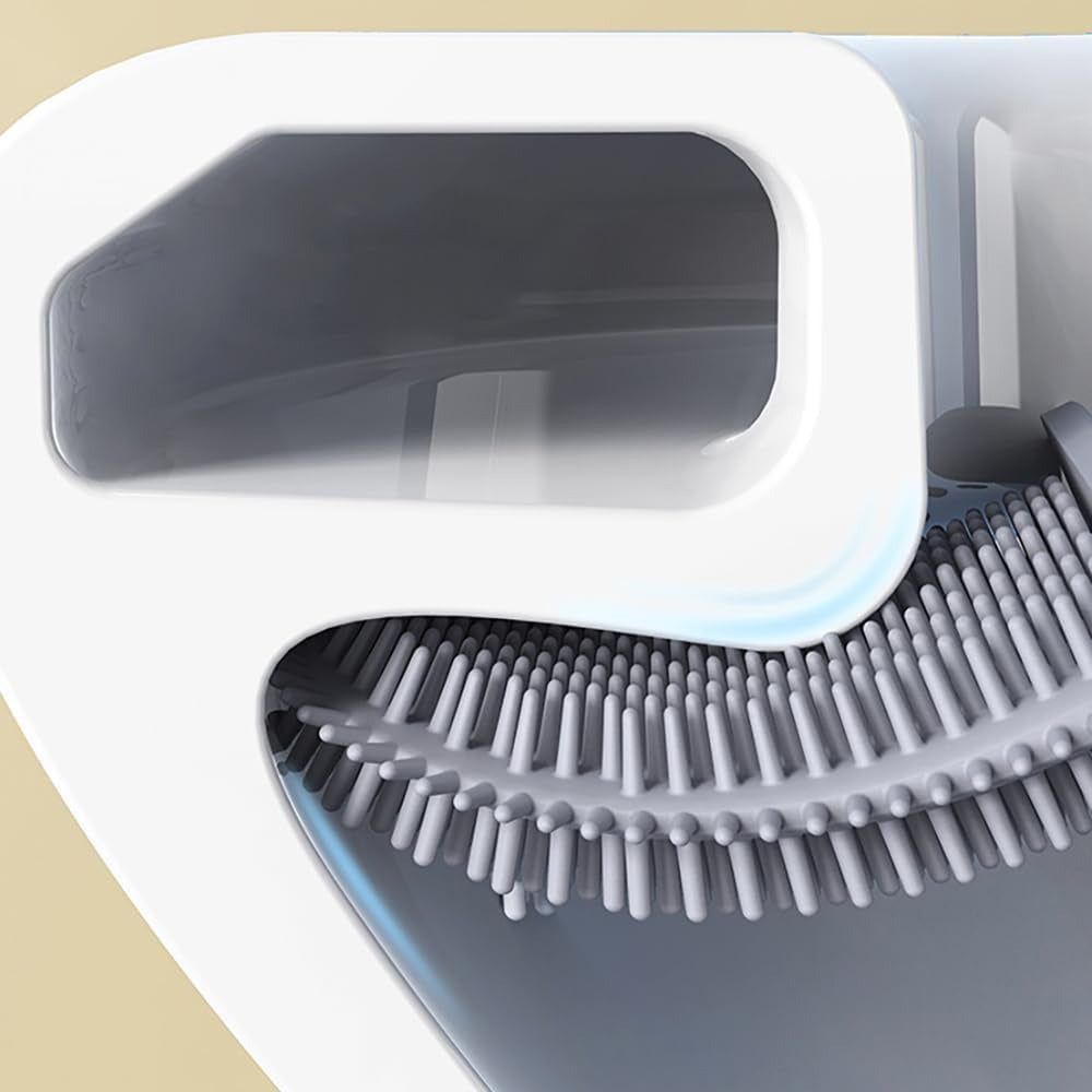 Silicone Flexible Head Deep Cleaning Toilet Brush with Wall Mount Holder 5