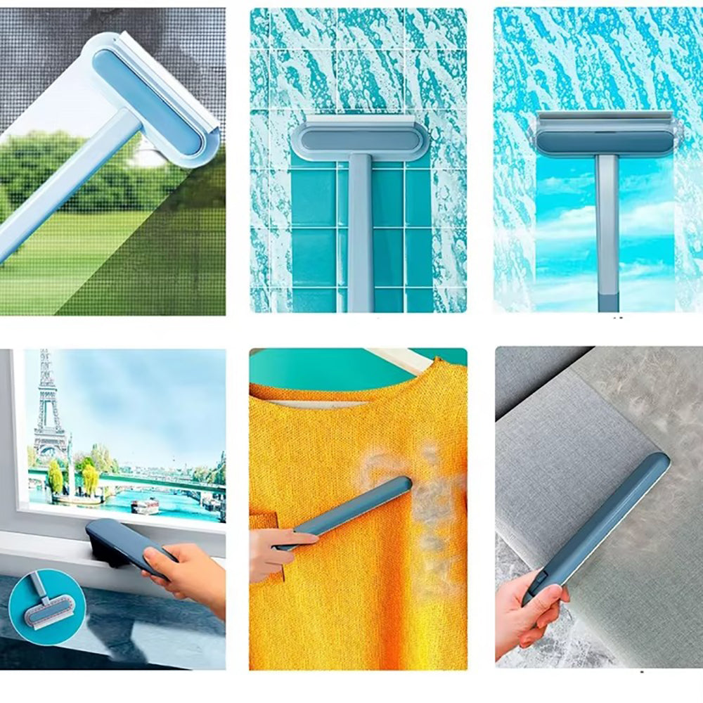 Multi-Purpose Cleaning Brush Pet Hair Removal Dual-Sided Brush with Scraper Gap Brush 3