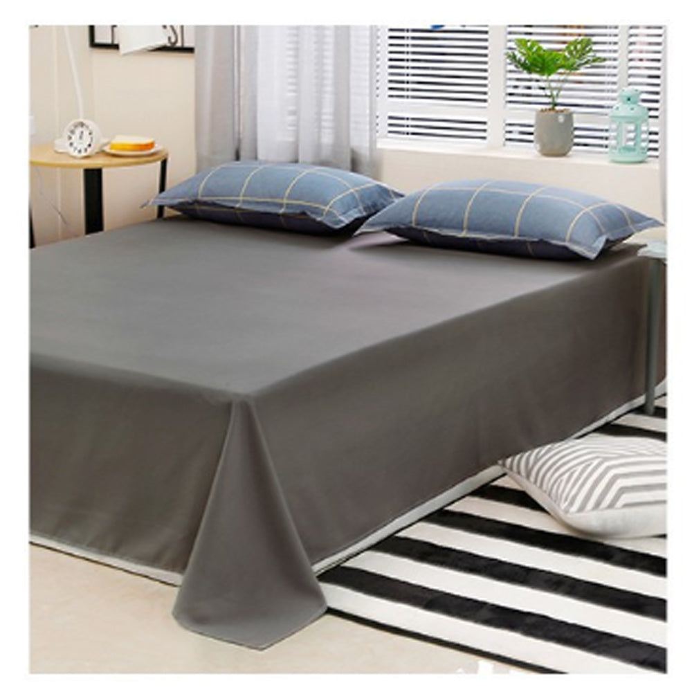 Blue Plaid Pattern Aloe Cotton Flat Sheet Quilt Cover Pillowcases 4pcs Bedding Set Duvet Doona Quilt Cover Set (King) 5