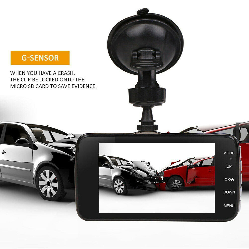 1080P Car Dash Camera Dual Front and Rear Video DVR Recorder Night Vision Kit 8