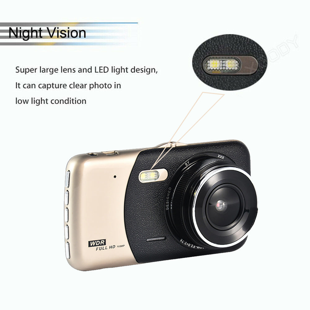 1080P Car Dash Camera Dual Front and Rear Video DVR Recorder Night Vision Kit 12