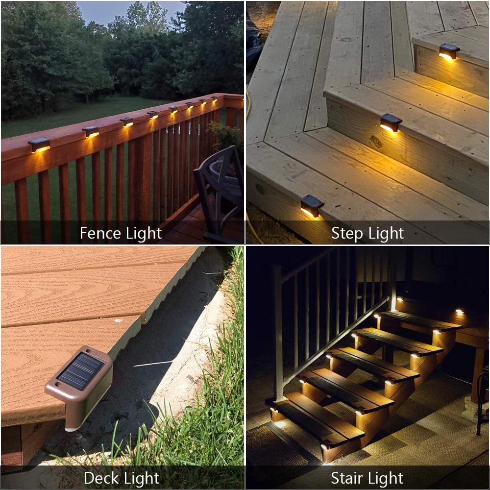 4 Pack SolarPower Deck Lights Outdoor Step Lights Waterproof LED lights 3