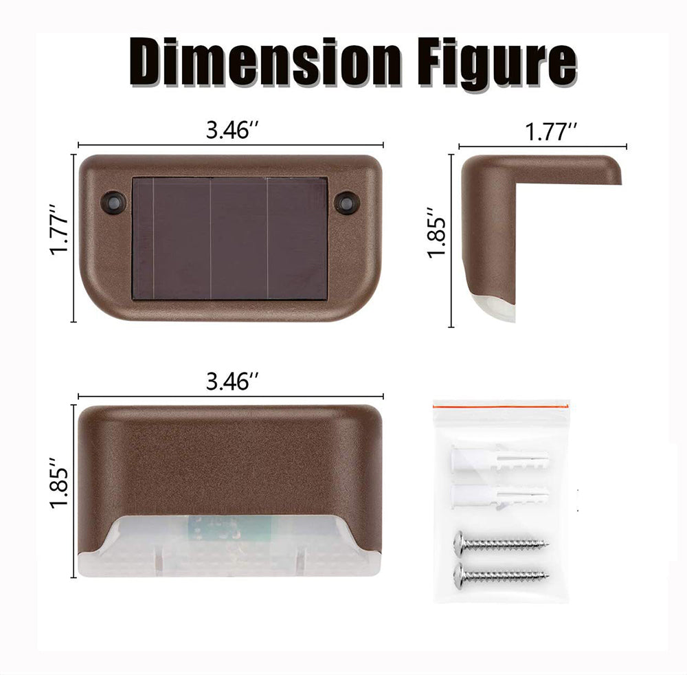 4 Pack SolarPower Deck Lights Outdoor Step Lights Waterproof LED lights 8