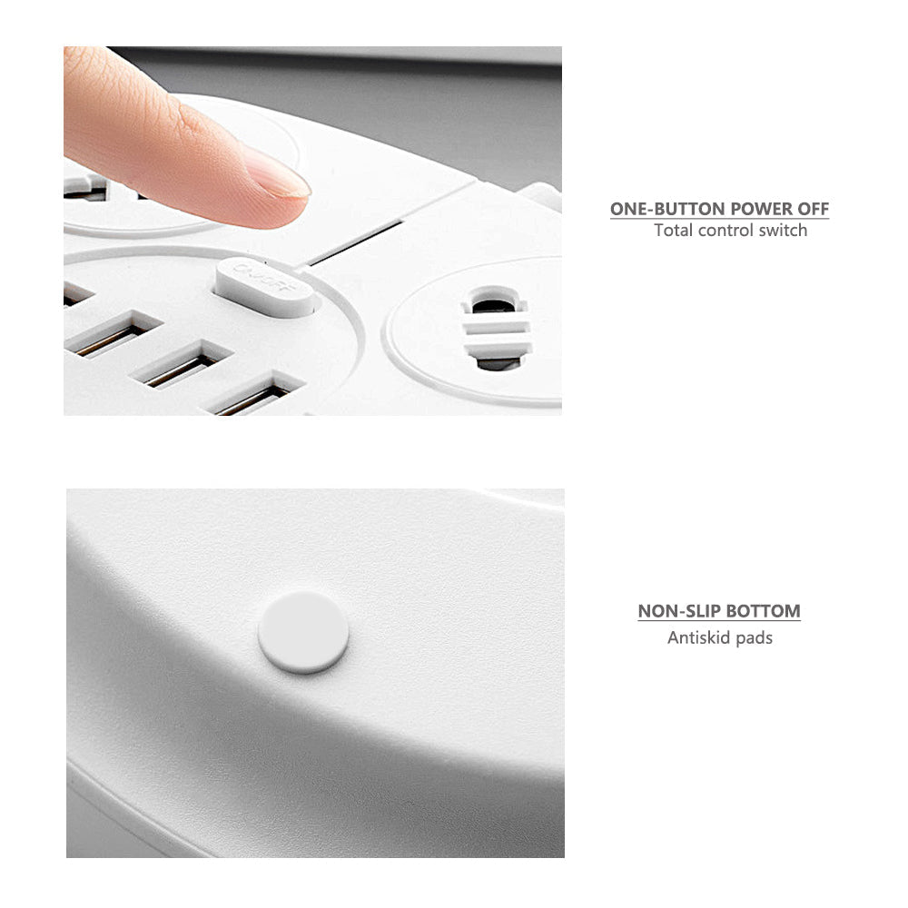1.8 Metre Power Board with 4 Socket & 4 USB Charging Charger Ports 7