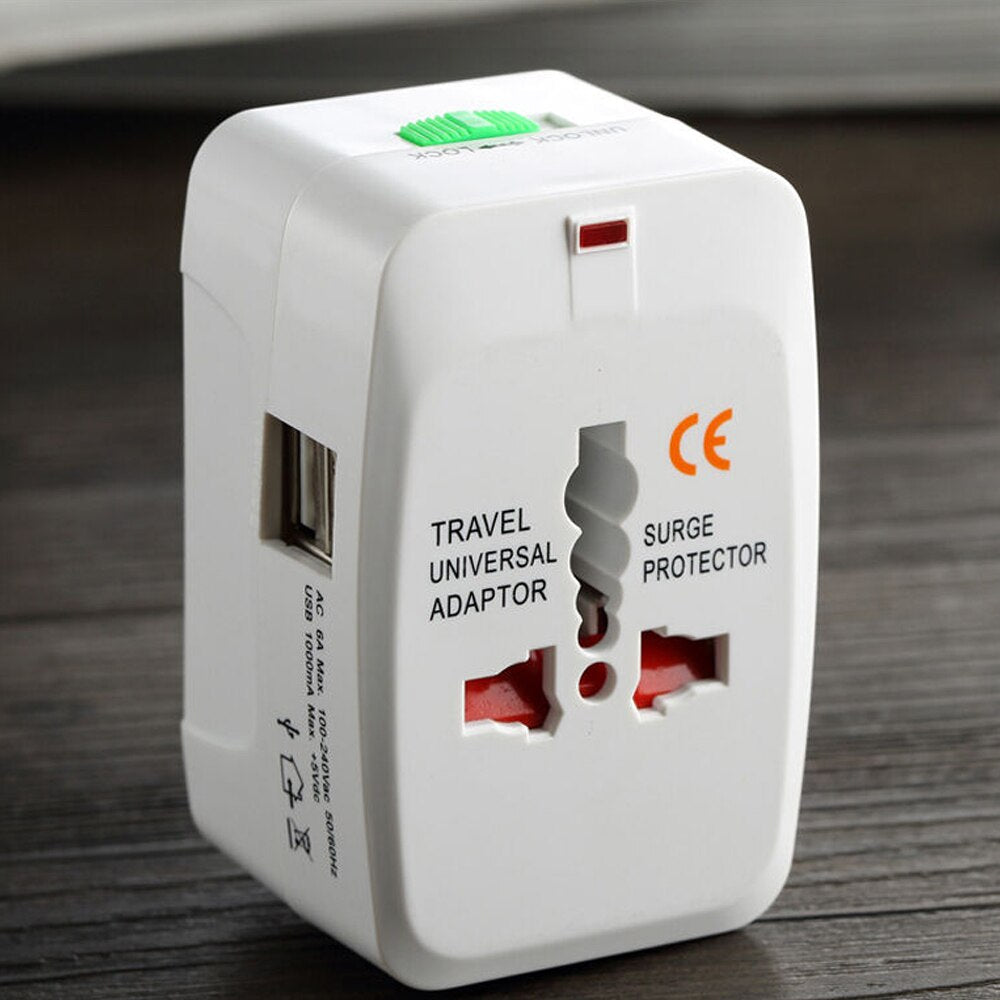 Dual USB Portable Electric Plug Power Socket Adapter International Travel Universal Charger Converter EU UK US AU 8