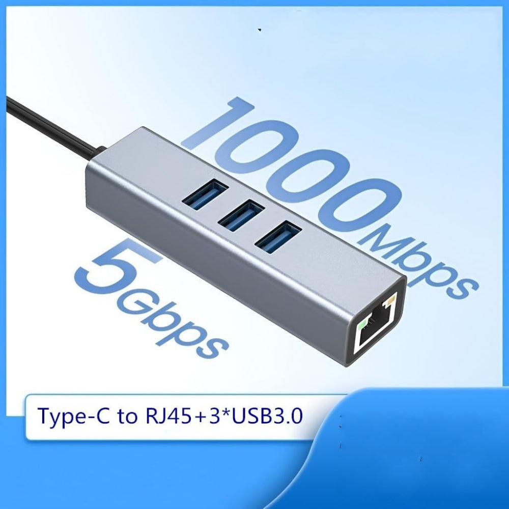 USB C to Ethernet Adapter with 1000Mbps Gigabit RJ45 and 3xUSB 3.0 Ports 3