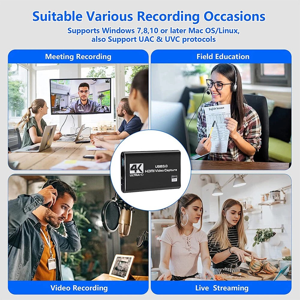 4K 1080P 60FPS HDMI to USB 3.0 Video Capture Card For PS4/PC/OBS Nintendo Switch 6