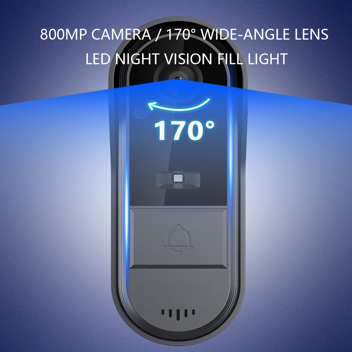 Smart Wireless Video Doorbell with 4.3" Screen HD 8MP Camera Night VisionTwo-Way Audio IP65 6