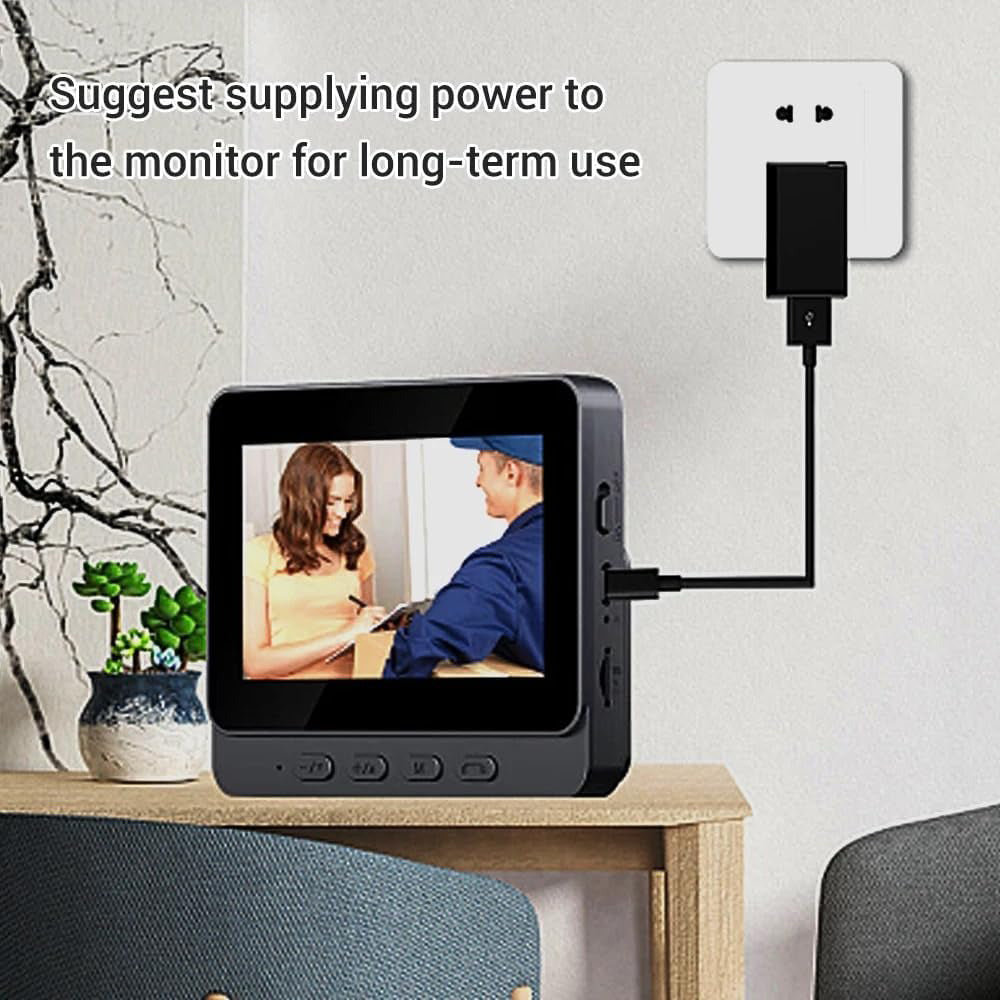 Smart Wireless Video Doorbell with 4.3" Screen HD 8MP Camera Night VisionTwo-Way Audio IP65 9