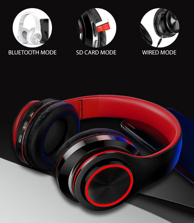 Bluetooth 5.0 Wireless Earphones Foldable Headset Stereo Headphones (White) 3