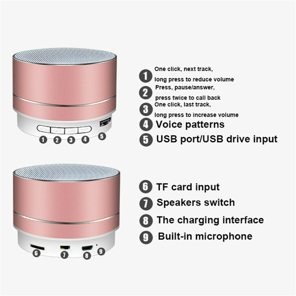 Bluetooth Speakers Portable Wireless Speaker Music Stereo Handsfree Rechargeable (Silver) 5