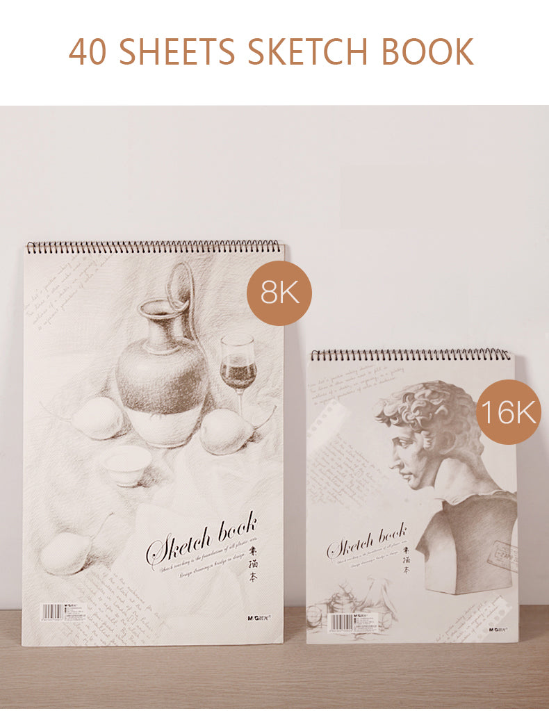 Sketch Pad 40 Sheets Artist Drawing Painting Art Paper with Thick Baseboard(41.8*27.8cm) 6