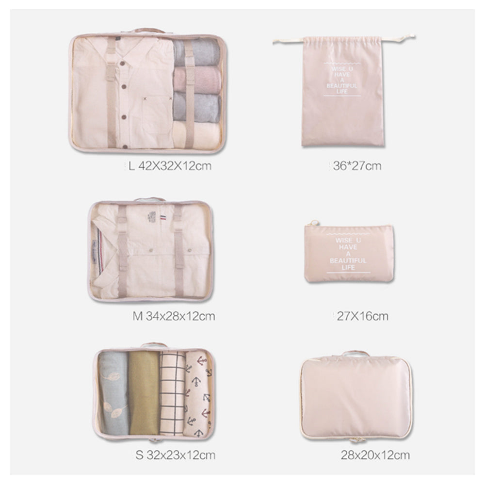 6 Pcs Waterproof Compression Packing Cubes Large Travel Luggage Organizer Storage (Navy) 5