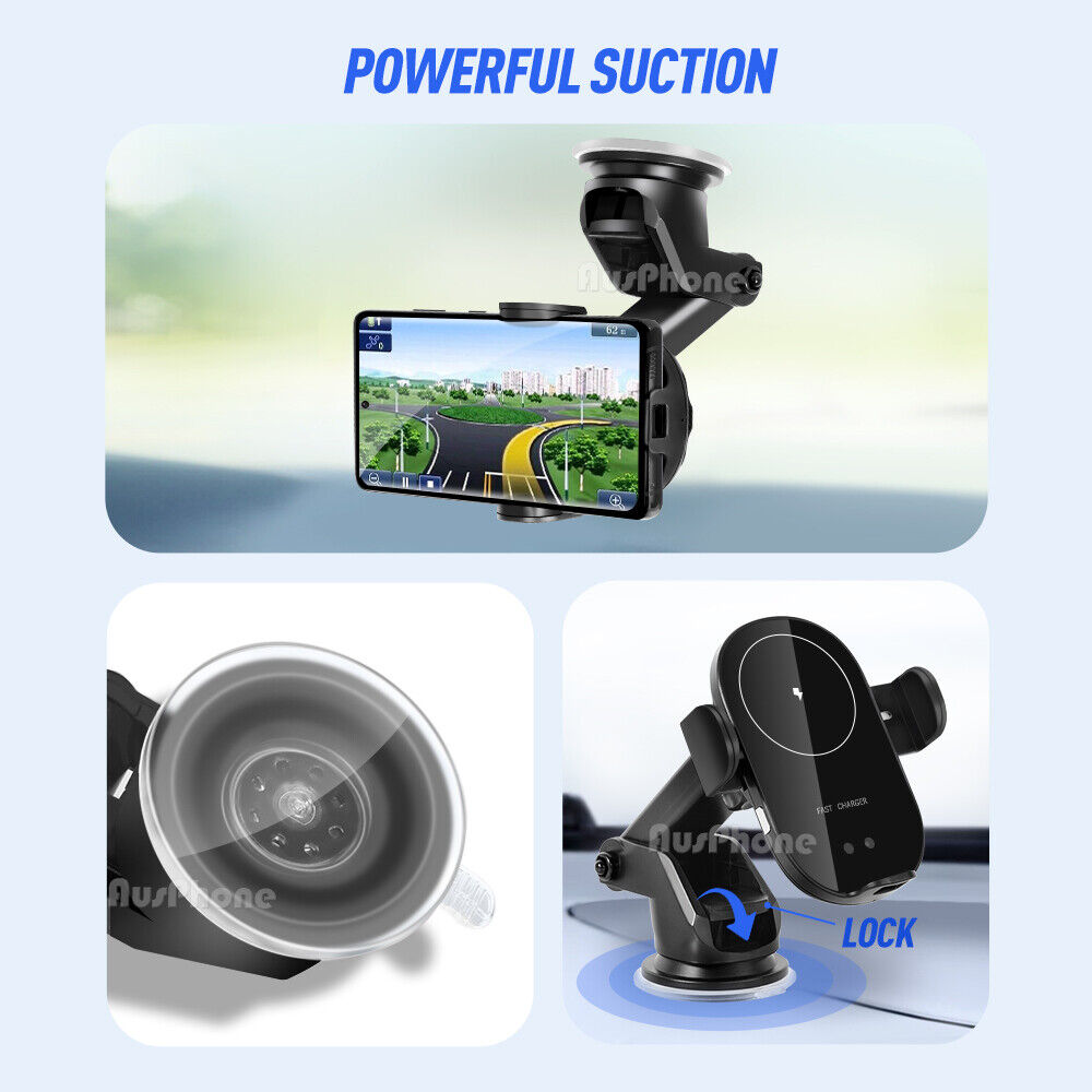 Automatic Clamping 15W Wireless Car Fast Charger Mount 2in1 Car Phone Holder 8
