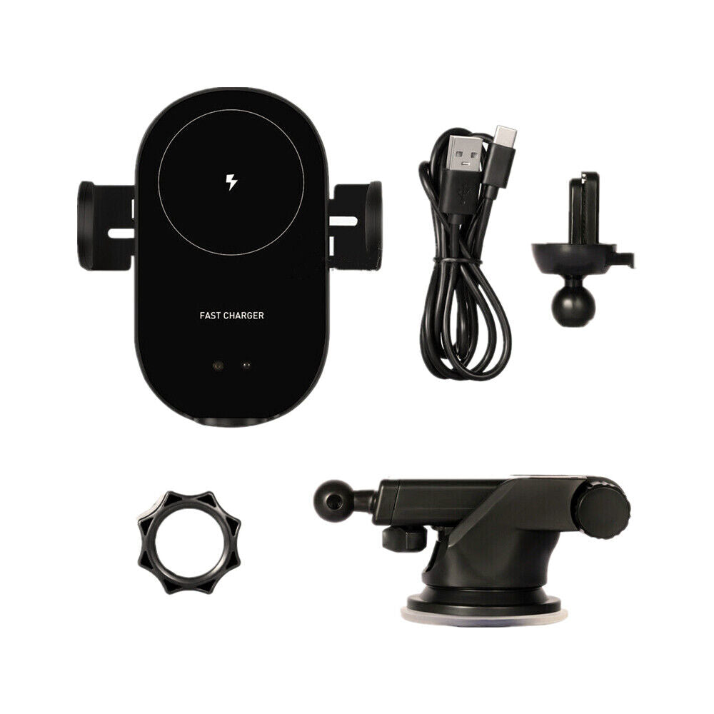 Automatic Clamping 15W Wireless Car Fast Charger Mount 2in1 Car Phone Holder 10