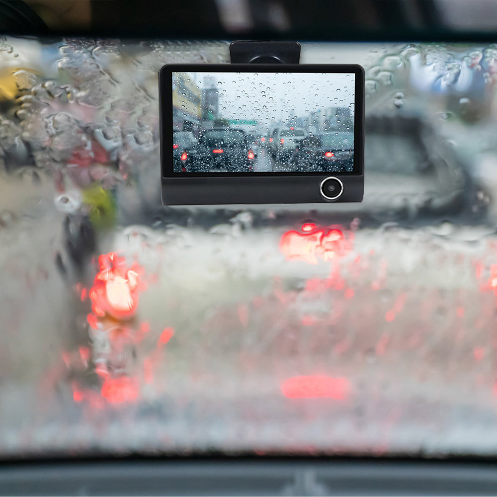 Front and Rear Triple Lens Dash Cam 1080P HD 4-inch touch screen wide-angle lens 5