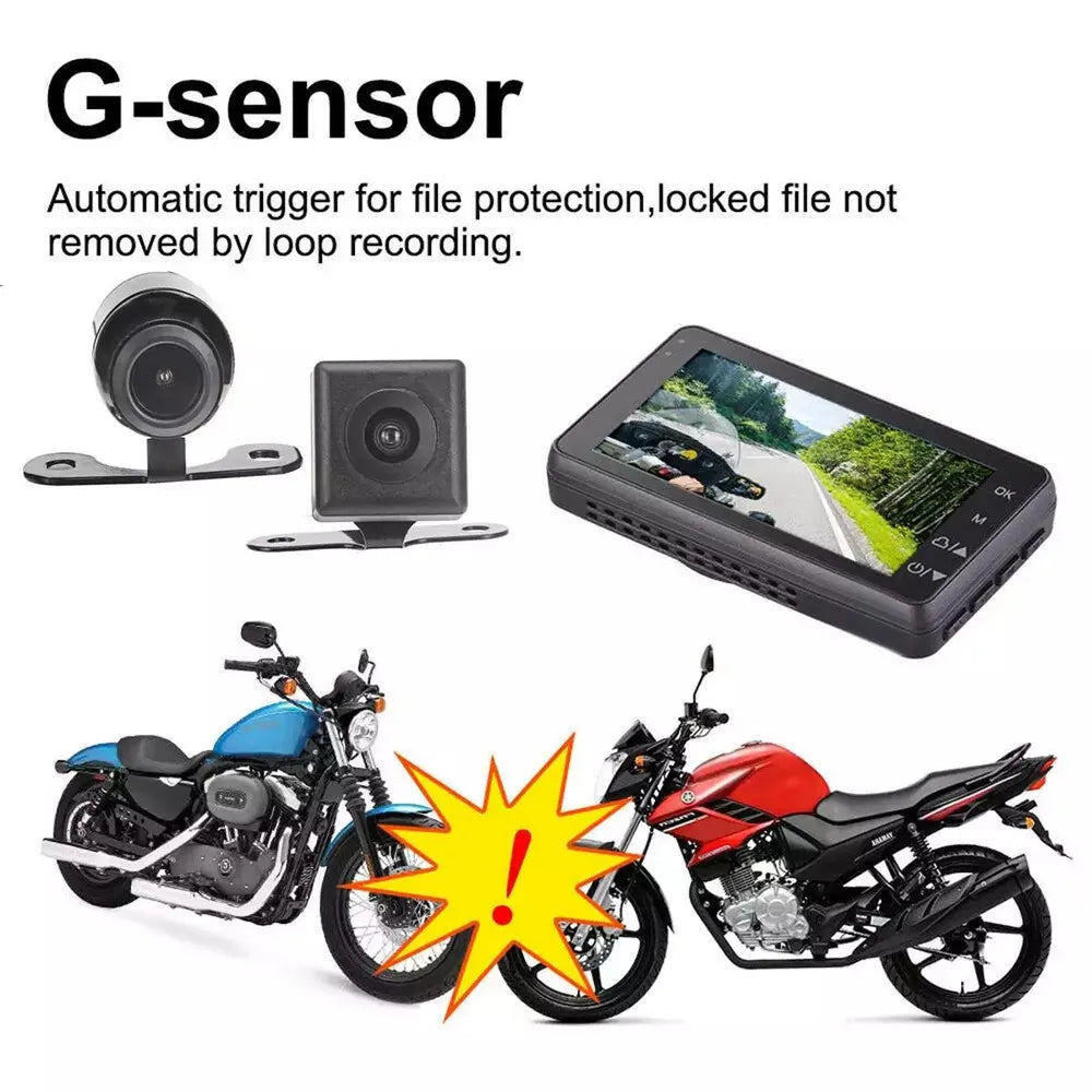 3inch LCD HD Dual Camera Motorcycle DVR Video Driving Recorder With 32G Card 6