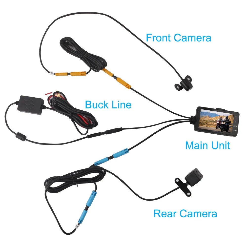 3inch LCD HD Dual Camera Motorcycle DVR Video Driving Recorder With 32G Card 9