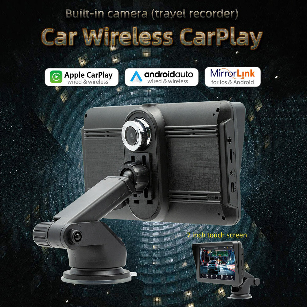 7" IPS HD Touch Screen Apple Android Carplay with Dual Dashcam 64G Card 3