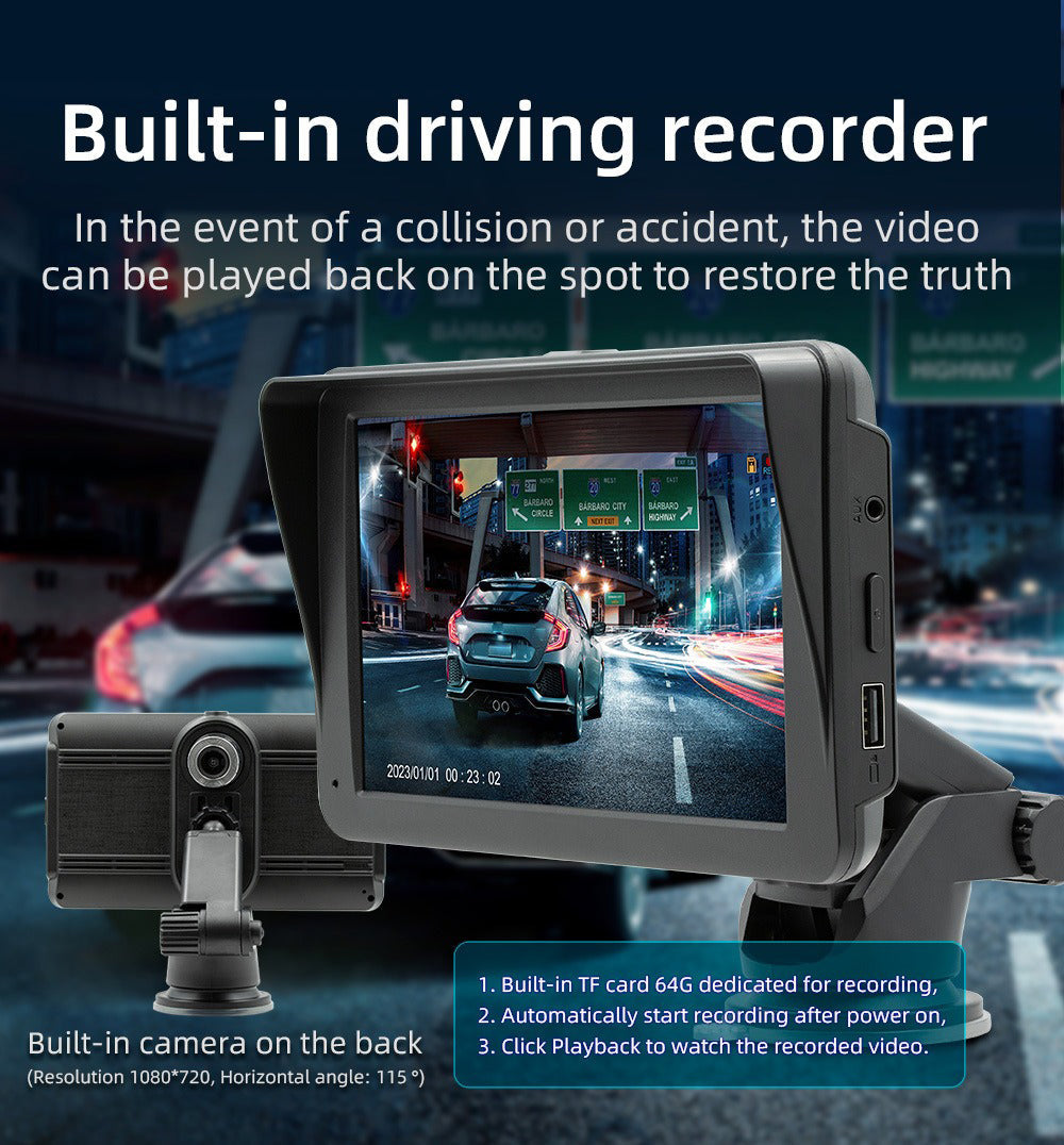 7" IPS HD Touch Screen Apple Android Carplay with Dual Dashcam 64G Card 4