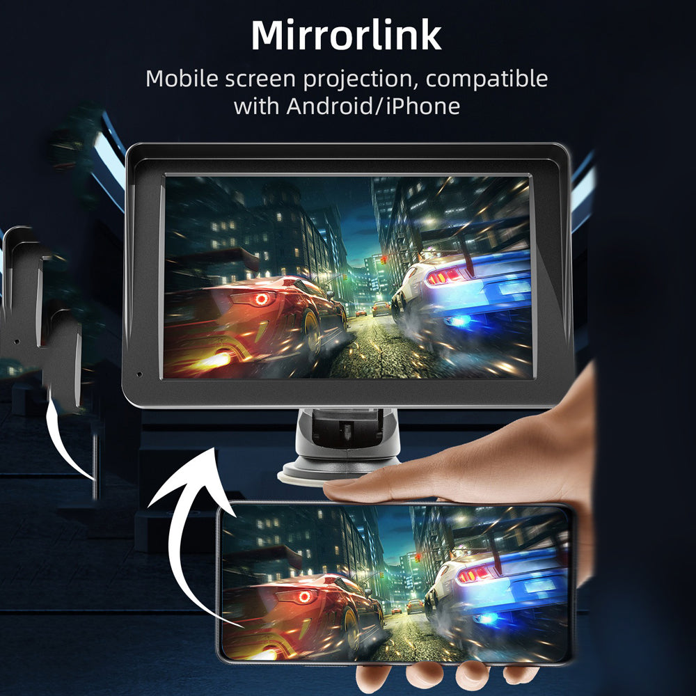 7" IPS HD Touch Screen Apple Android Carplay with Dual Dashcam 64G Card 5