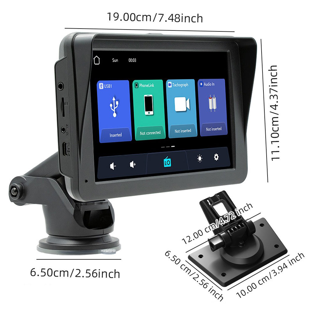7" IPS HD Touch Screen Apple Android Carplay with Dual Dashcam 64G Card 9
