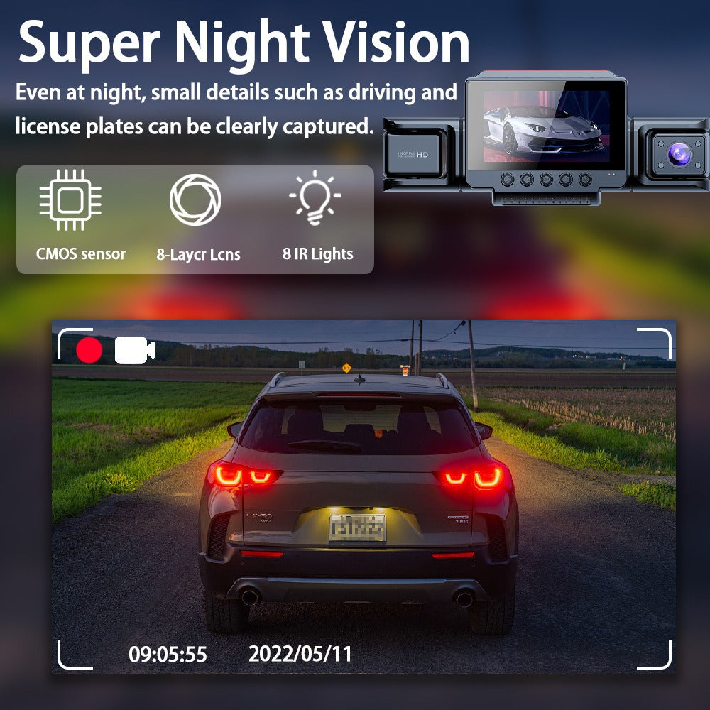 4-Channel 360° Panoramic 1080P HD Dash Cam Comes With 32GB TF Card 4