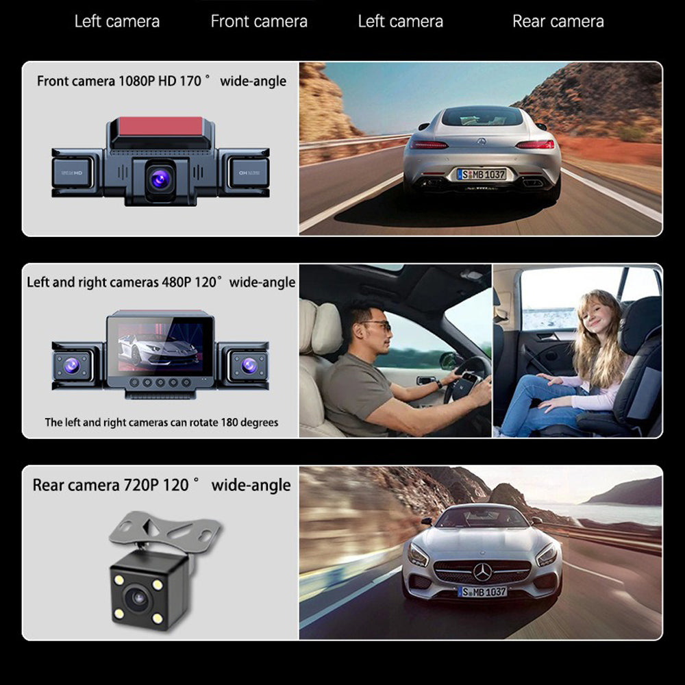 4-Channel 360° Panoramic 1080P HD Dash Cam Comes With 32GB TF Card 5