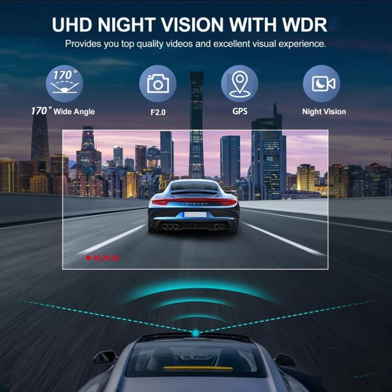 4K+2.5K Dual Dash Cam with WiFi GPS ADAS, Front and Rear Car Camera Recorder with 32GB Card 3