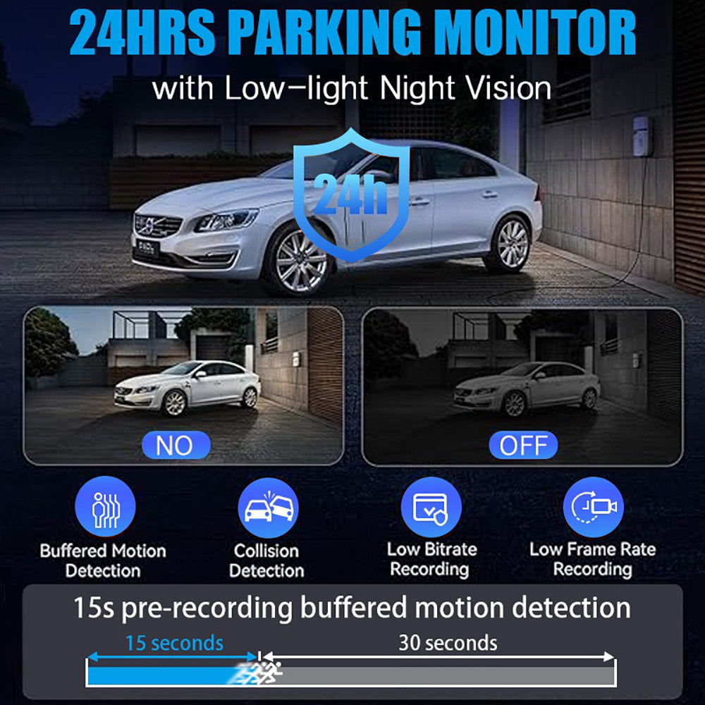 3 Channel 4K+1K+1K Dash Cam WiFi Car DVR Interior Cabin Camera Recorder with 32G Card 5