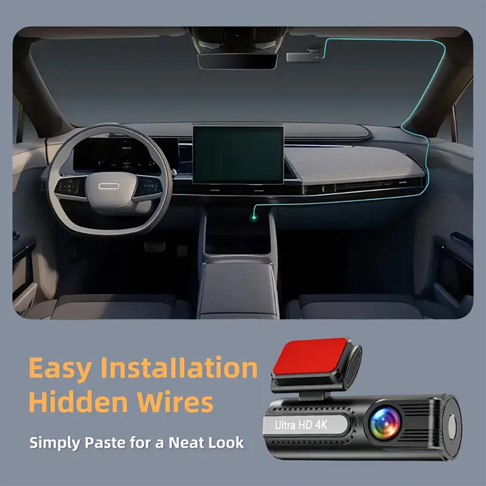 4K WiFi Car Dash Cam Dual Lens Wide Angle IPS Screen Night Vision Recording with 32GB Card 6