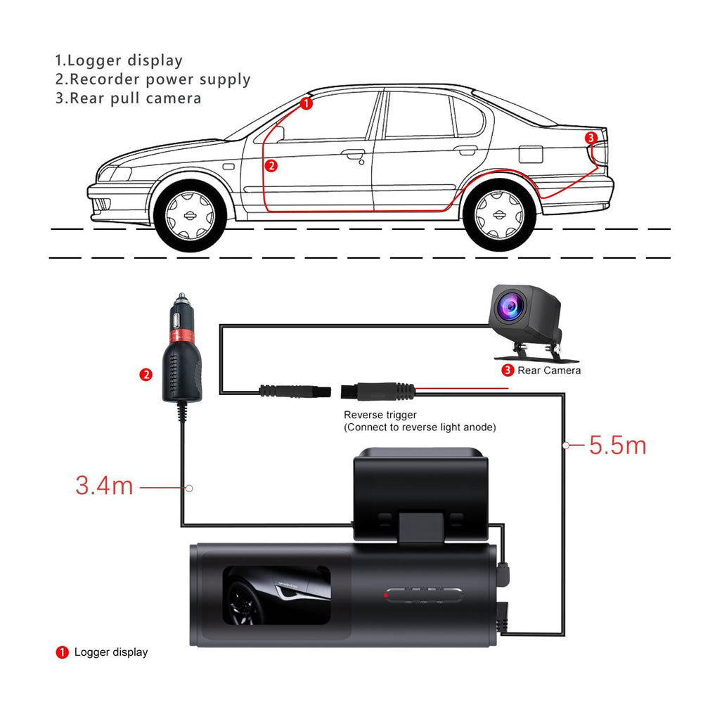 4K WiFi Car Dash Cam Dual Lens Wide Angle IPS Screen Night Vision Recording with 32GB Card 9