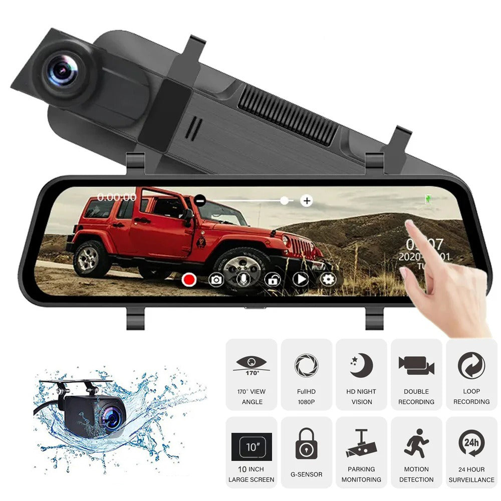 10” 4K Mirror Dash Cam, 2K Rear Camera, WiFi GPS ADAS BSD, Stream Media, 64GB Included 7