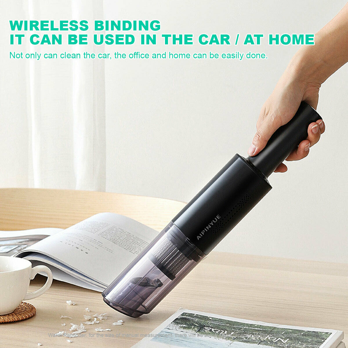Wireless Charge 6000Pa Suction Powerful Portable Car Vacuum Cleaner Home Duster(Black) 8