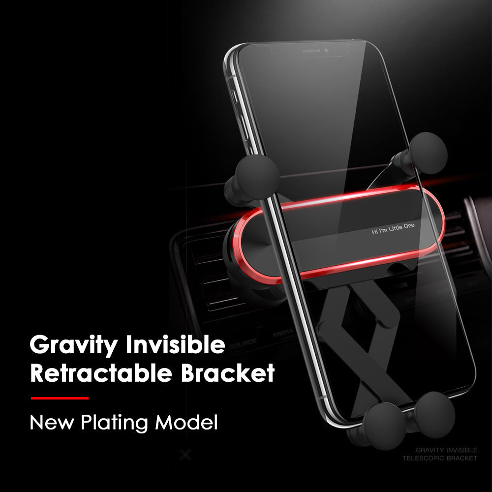 Car Phone Holder Metal Gravity 360 Universal Rotation Ball Air Vent Cellphone Stand(Dark Grey) 4