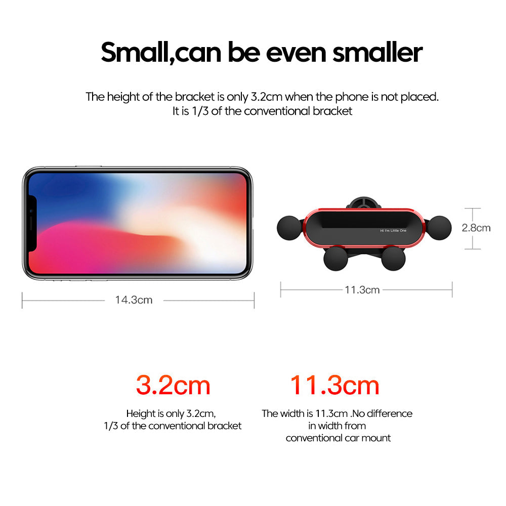 Car Phone Holder Metal Gravity 360 Universal Rotation Ball Air Vent Cellphone Stand(Dark Grey) 5