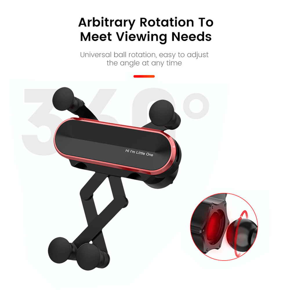 Car Phone Holder Metal Gravity 360 Universal Rotation Ball Air Vent Cellphone Stand(Dark Grey) 8