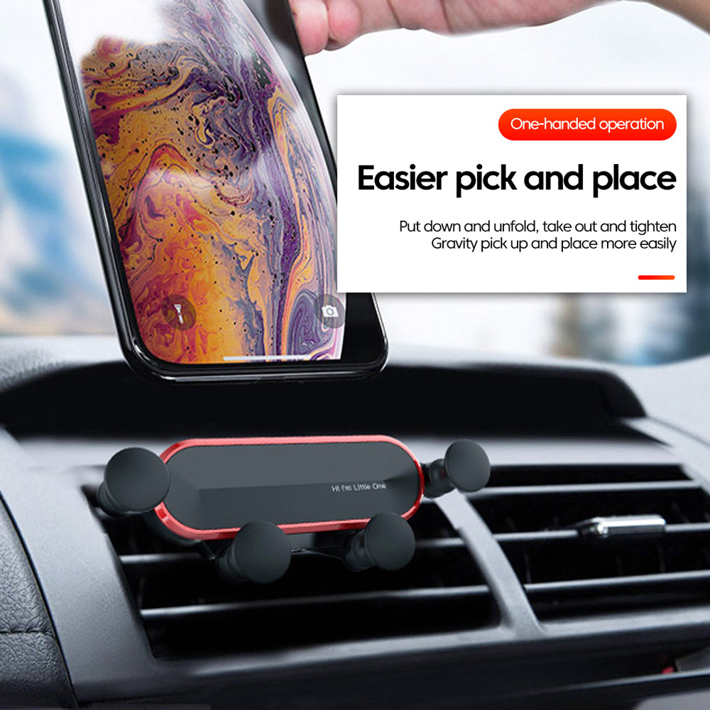 Car Phone Holder Metal Gravity 360 Universal Rotation Ball Air Vent Cellphone Stand(White) 8
