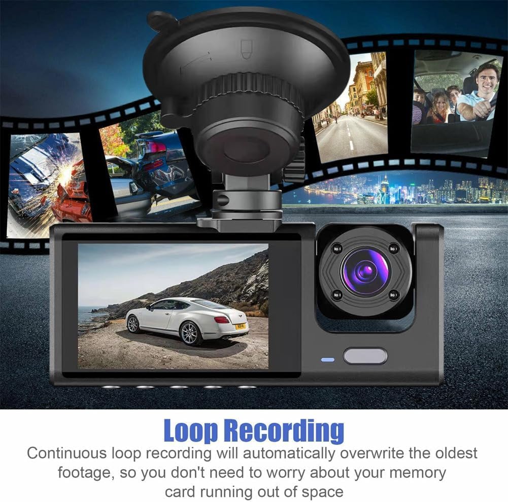 WIFI 3 Channels Dash Cam 1080P Full HD Car Dashcam Comes with Free 32GB Card 5