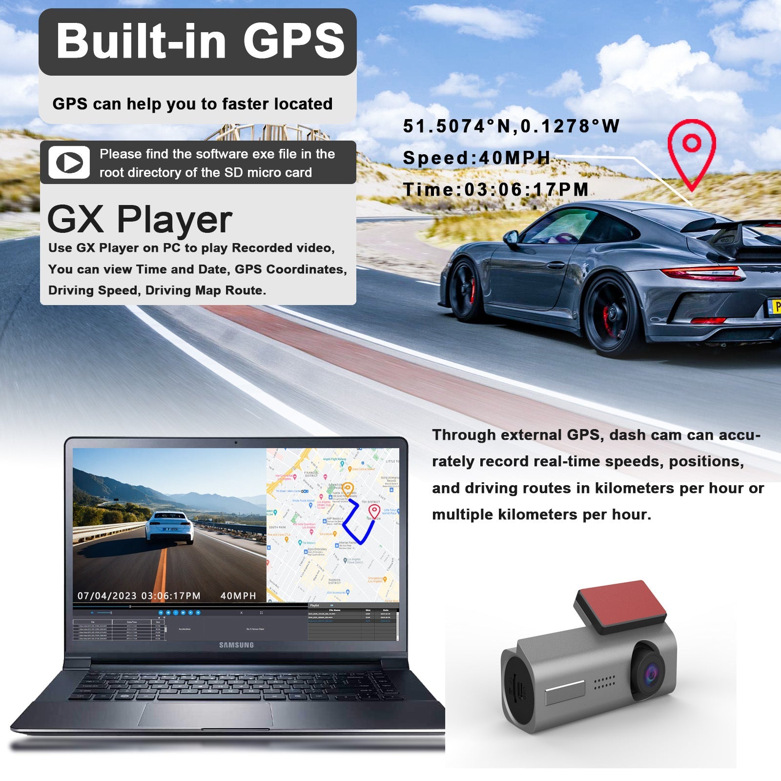 4K Dash Cam UHD 2160P WiFi Front Dashcam Night Vision Car Camera with 64GB Card 3