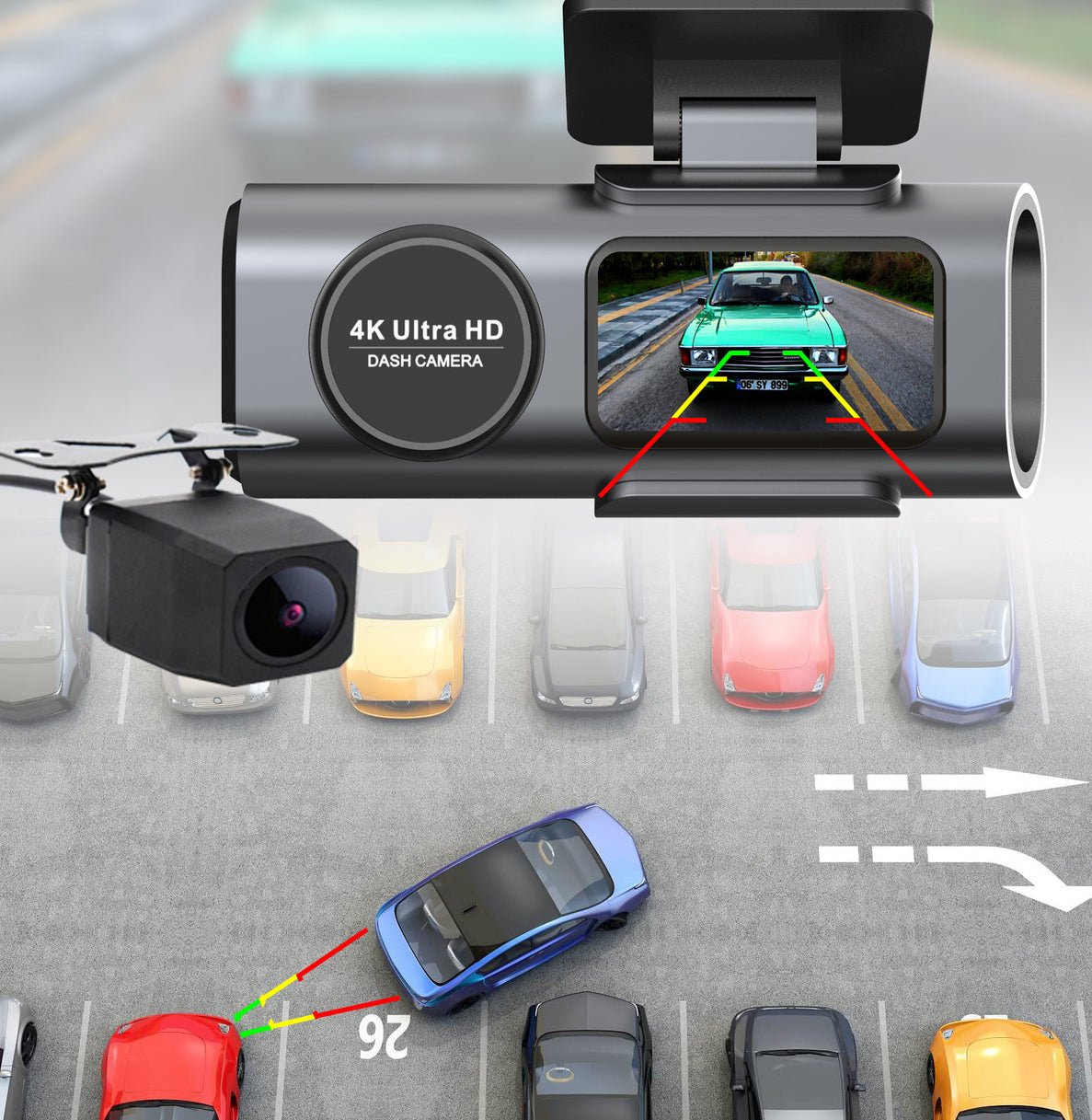 4K Dash Cam UHD 2160P WiFi Front Dashcam Night Vision Car Camera with 64GB Card 5
