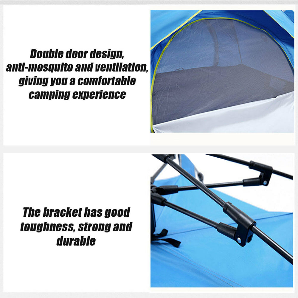 Waterproof Automatic Camping Tent 3-5 Person Come with Moisture Proof Pad(Green) 7
