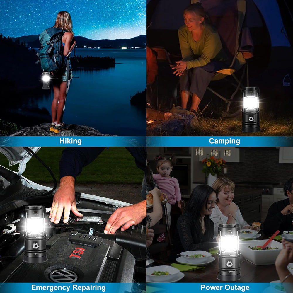 LED Camping Lamp Solar Powered Rechargeable USB Torch Waterproof Emergency Light Lantern 6