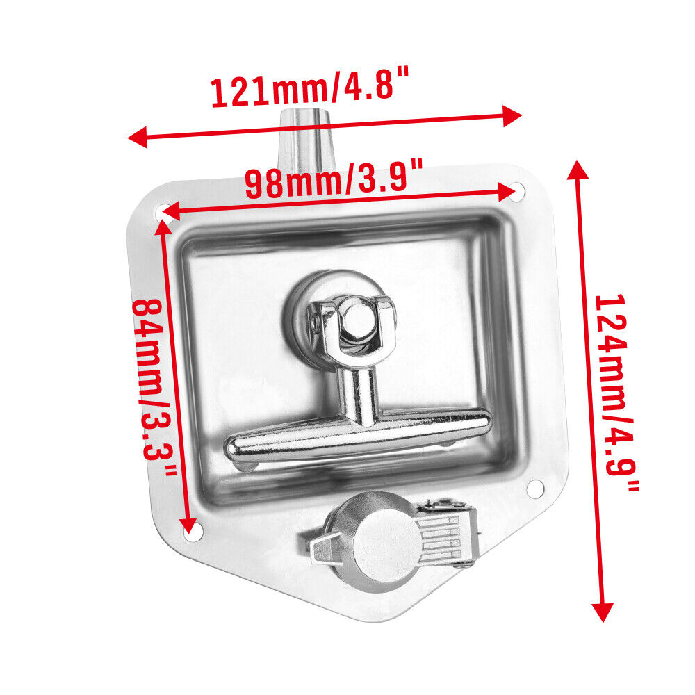 4-Piece T Handle Locks Tool Box With Keys Stainless Steel Trailer Camper Truck 7